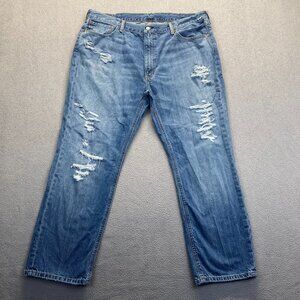 Levis 541 Jeans Men 42X30 Blue Denim Medium Wash Distressed Athletic Fit Stretch